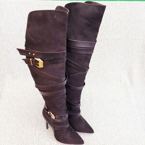 JustFab Overknee Heeled Boots, style Geraldine, sz 12
